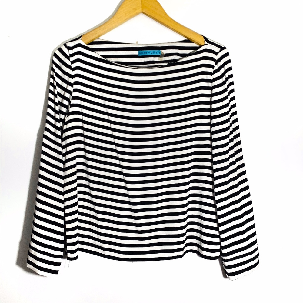 Alice And Olivia Striped Silk Blend Large